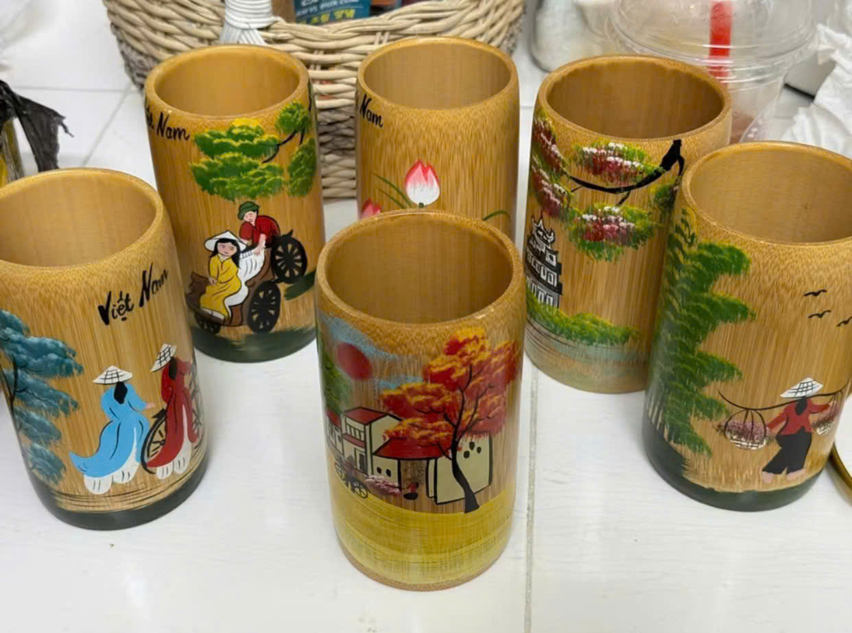 CỐC TRE VẼ NGHỆ THUẬT